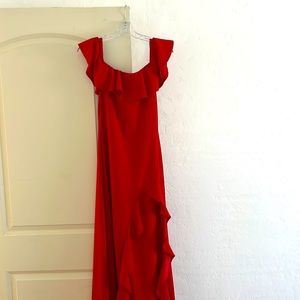 Red FashionNova maxi gown